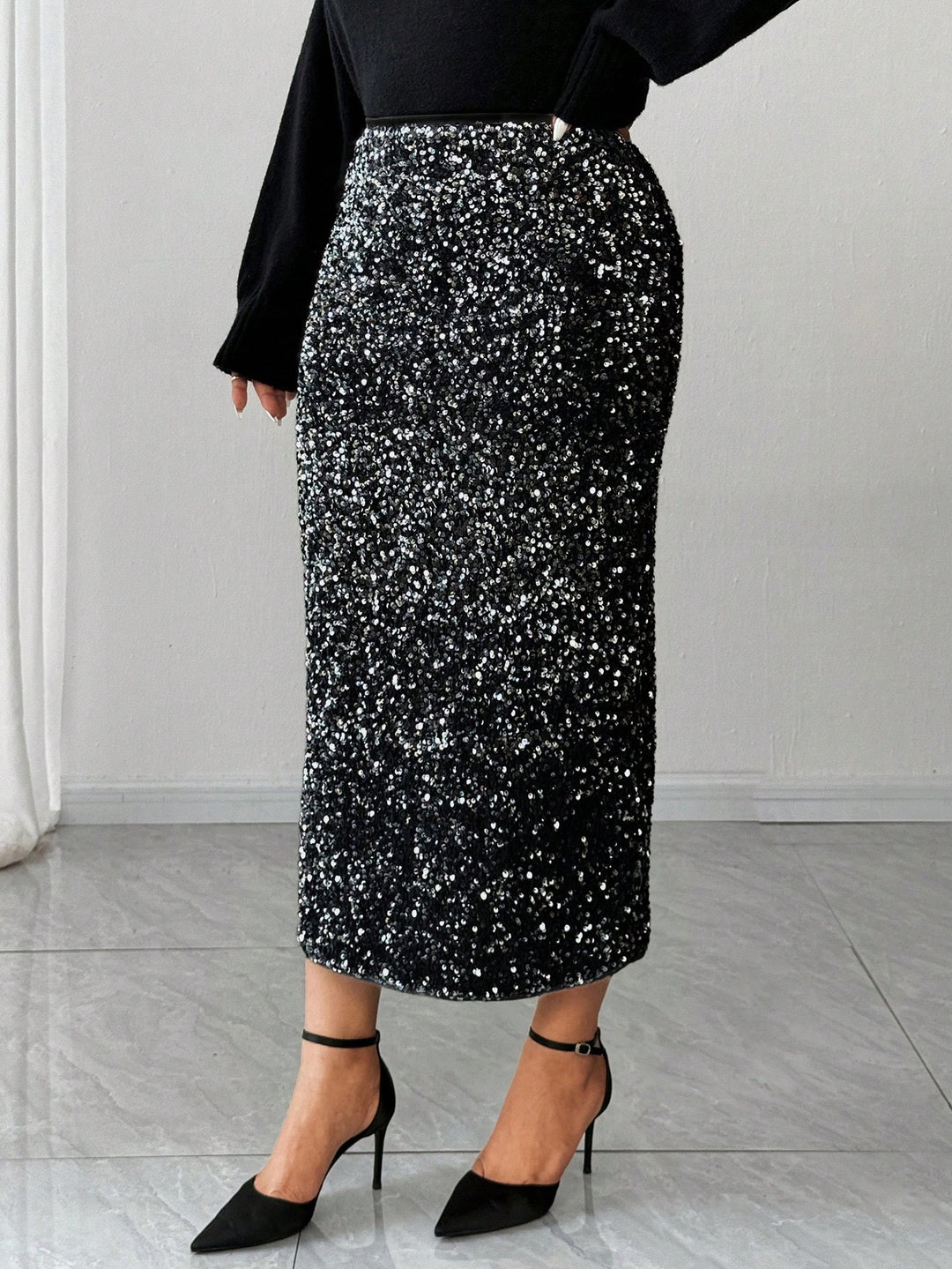 SHEIN maxi skirt, silver