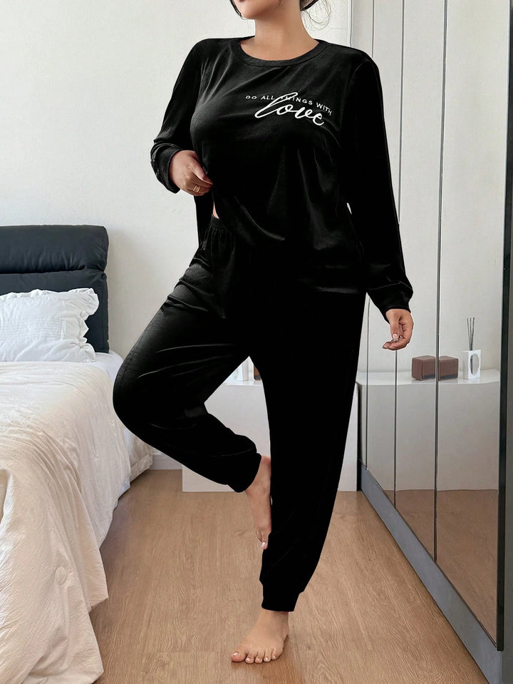 Compleu pijamale SHEIN, negru