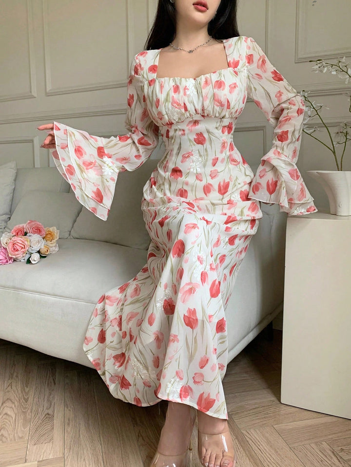 Rochie midi SHEIN, roz