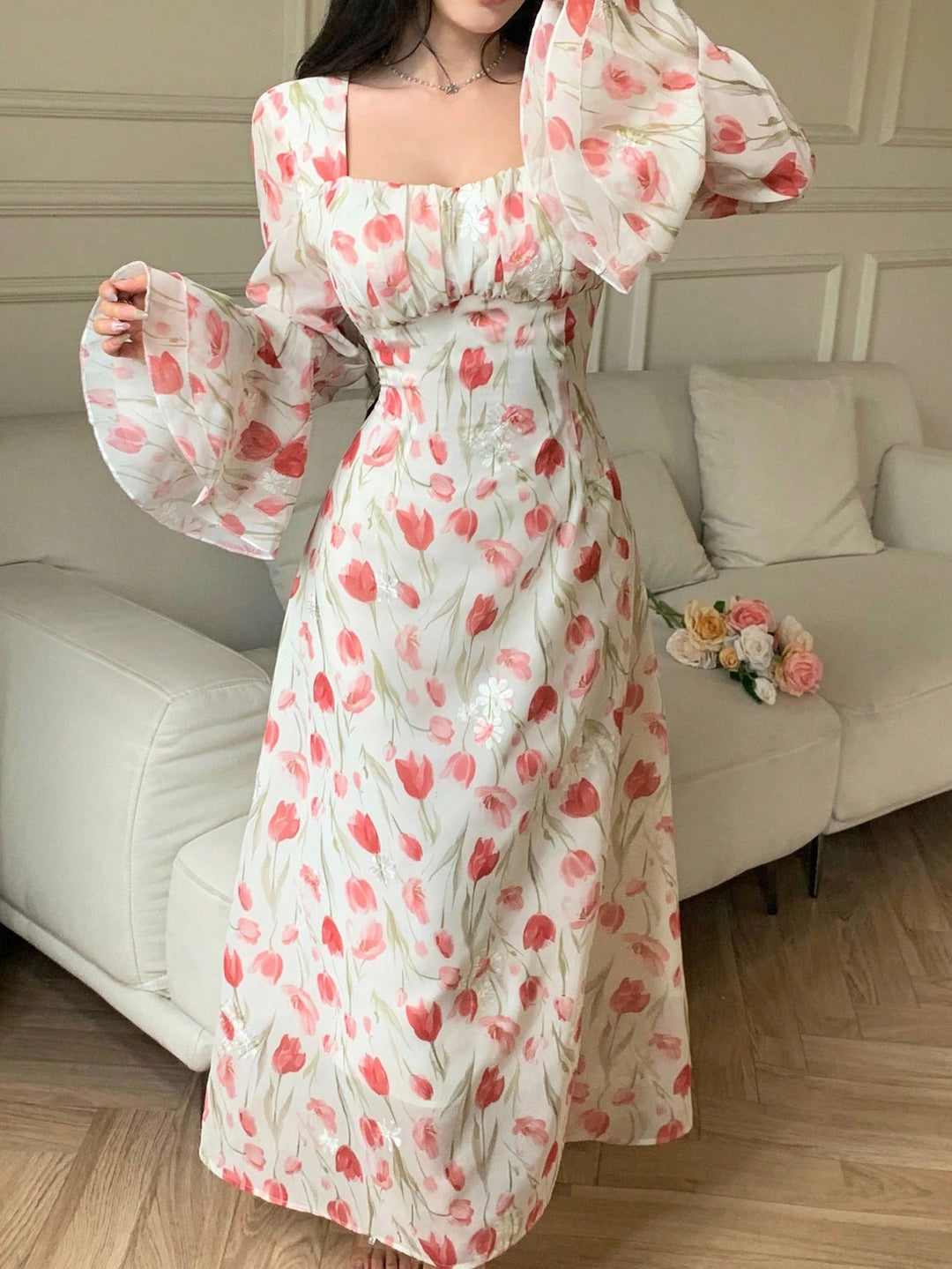 Rochie midi SHEIN, roz