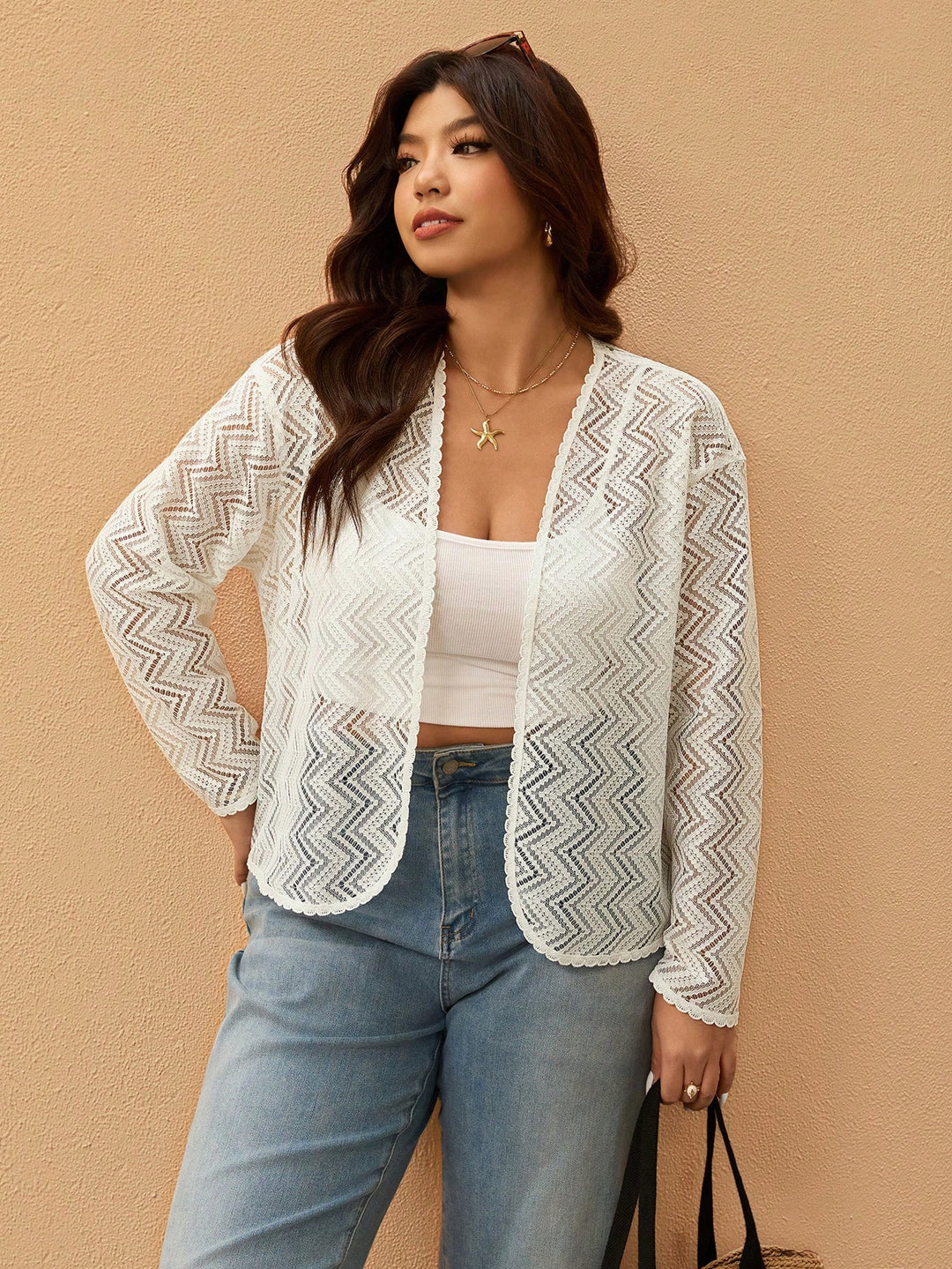 Cardigan SHEIN, alb