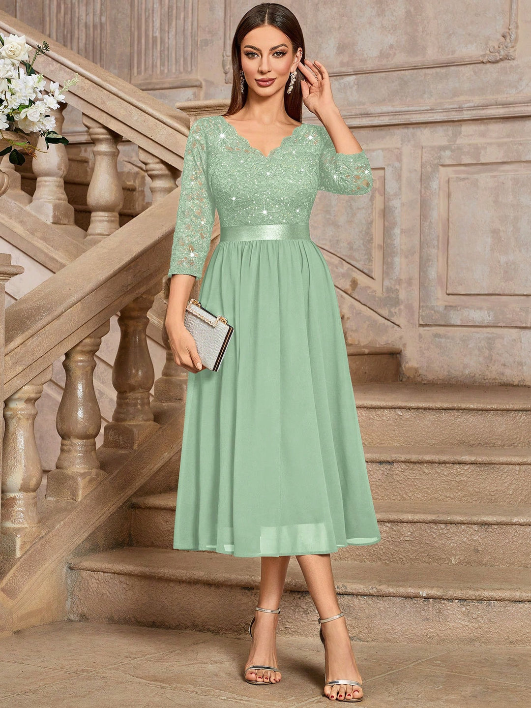 Rochie midi SHEIN, verde