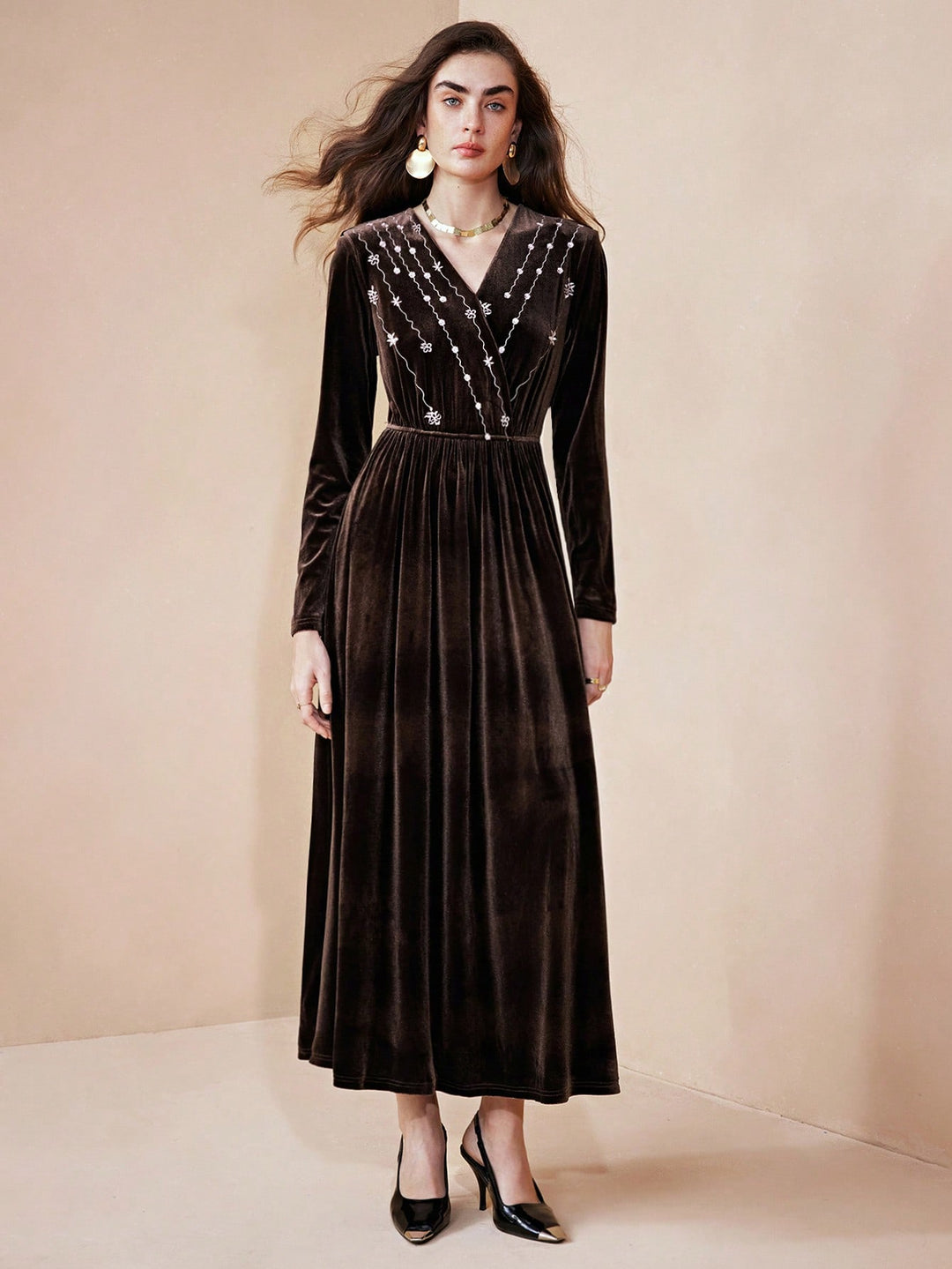 Rochie maxi SHEIN, maro