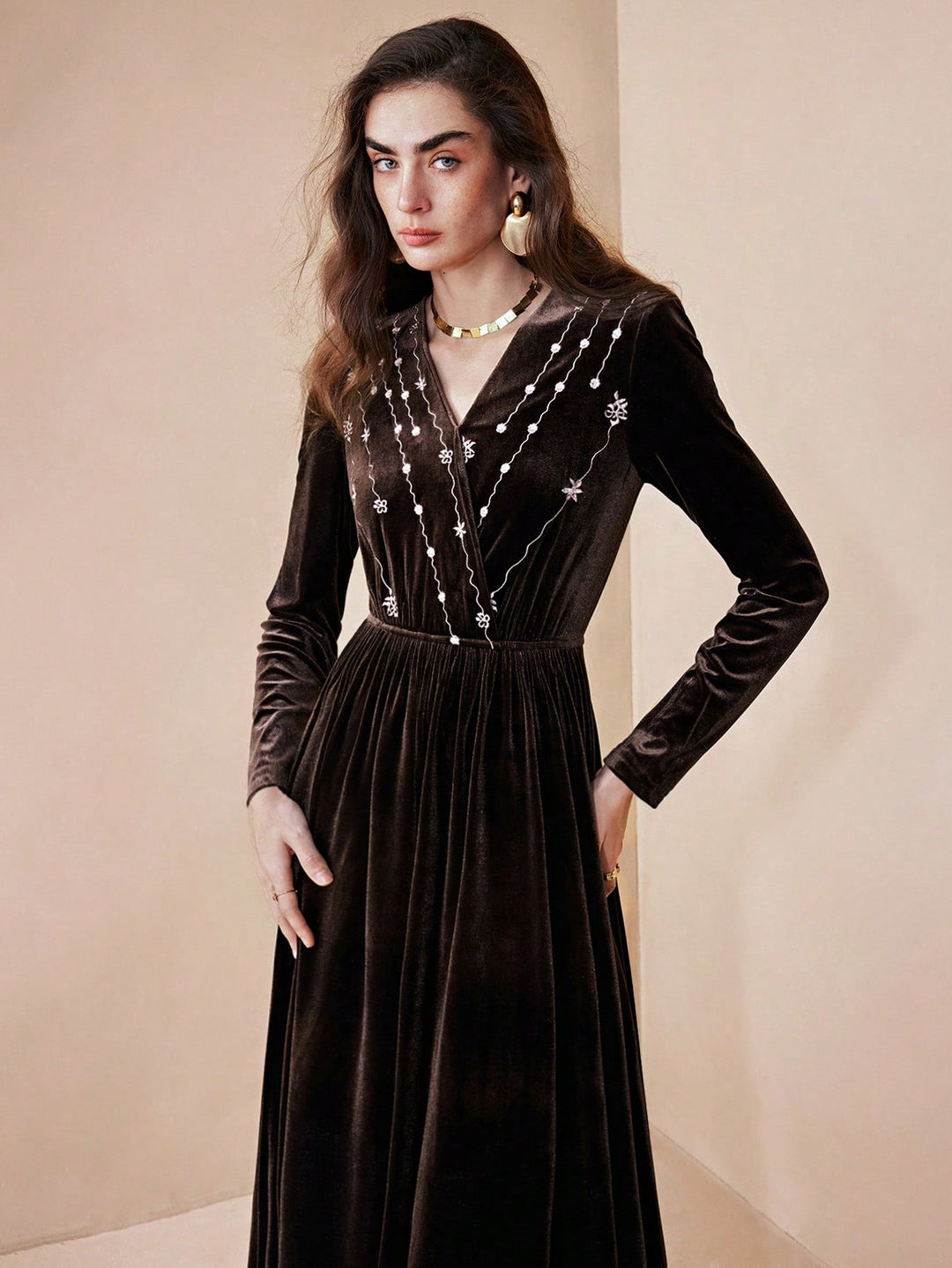 Rochie maxi SHEIN, maro