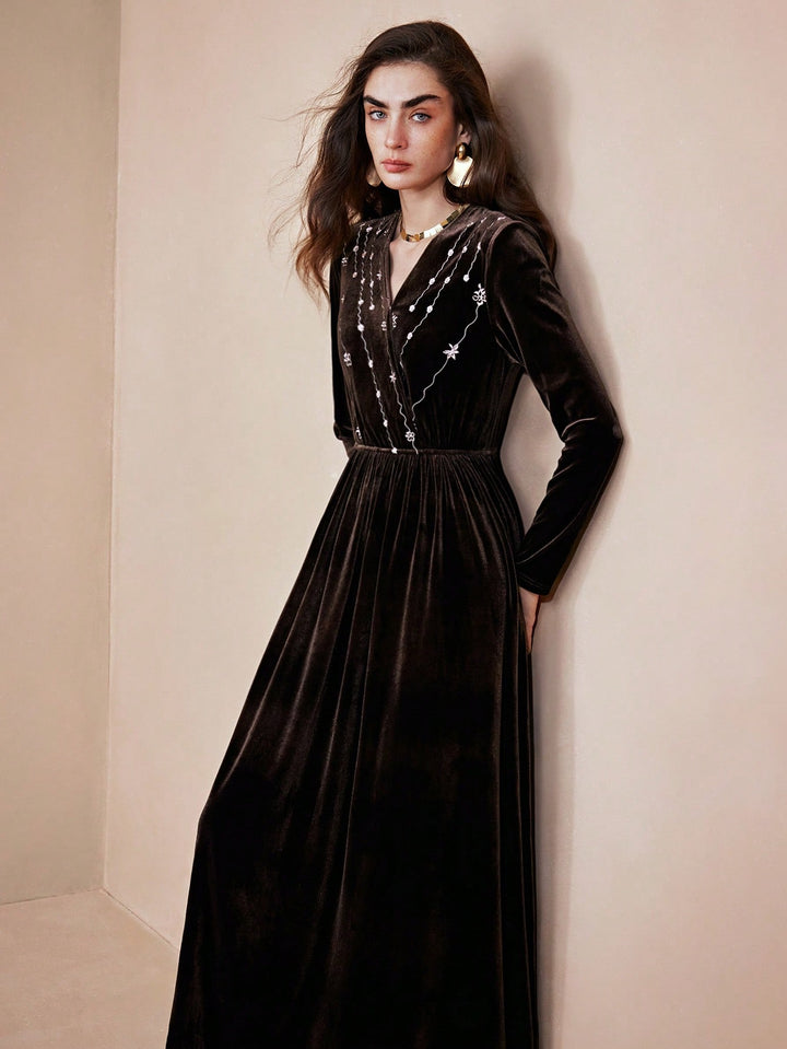 Rochie maxi SHEIN, maro
