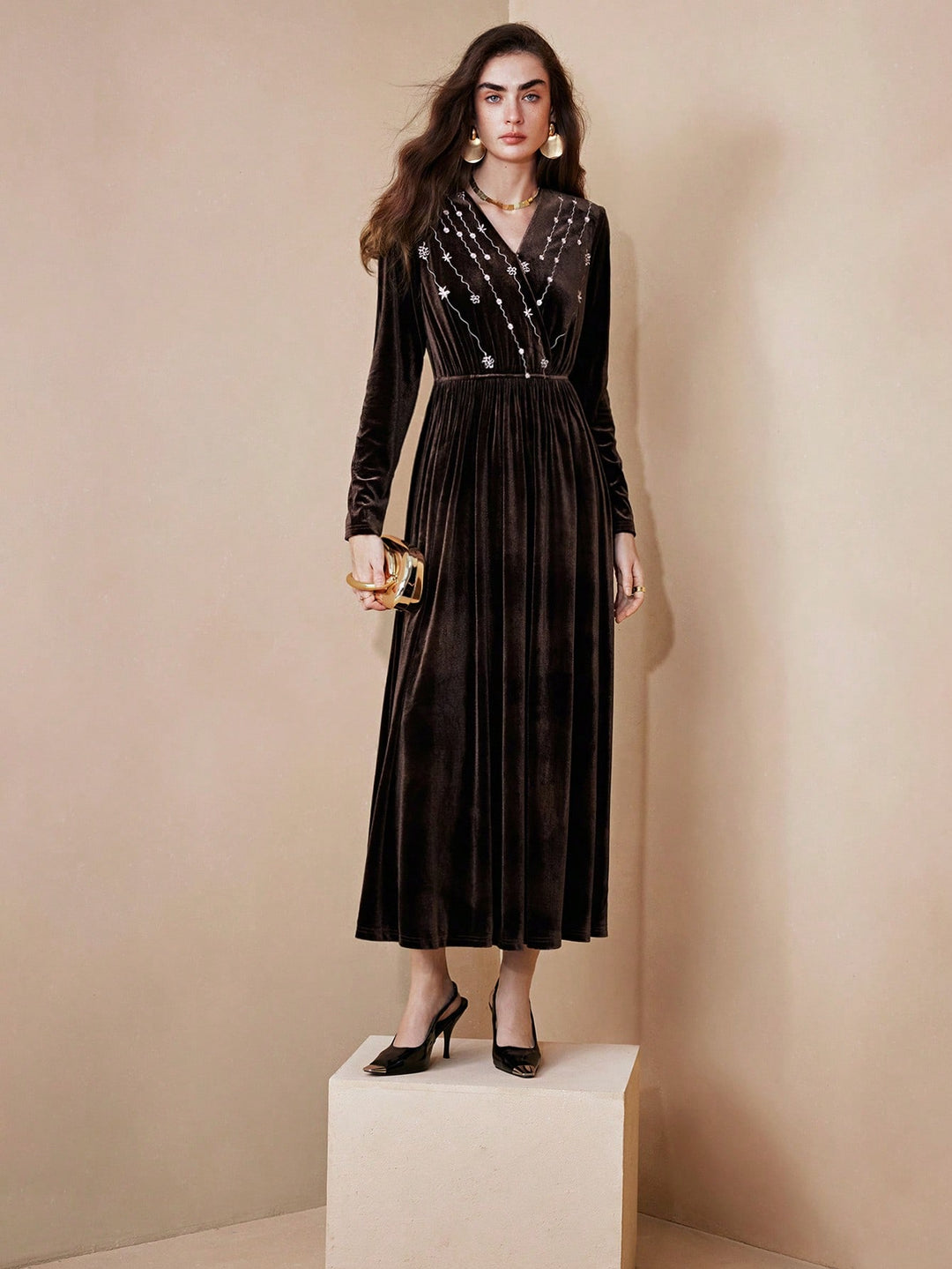 Rochie maxi SHEIN, maro