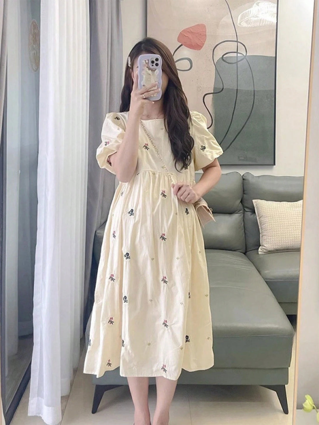 Rochie midi SHEIN, crem