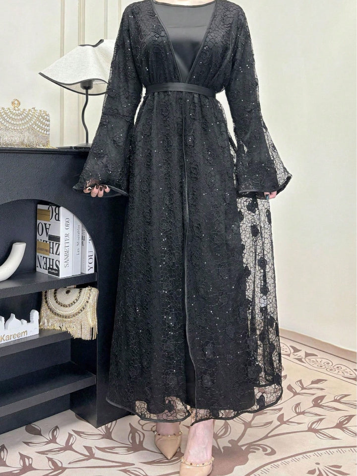 Set caftan și jalabiya SHEIN, negru