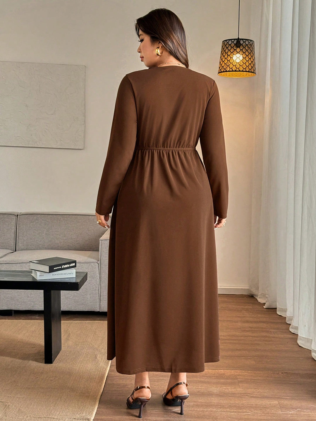 SHEIN maxi ruha, barna