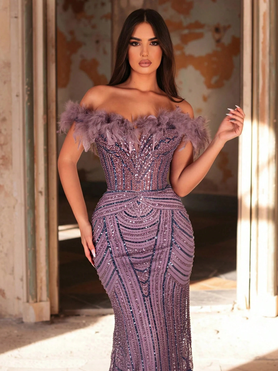 Rochie de ocazie SHEIN, mov