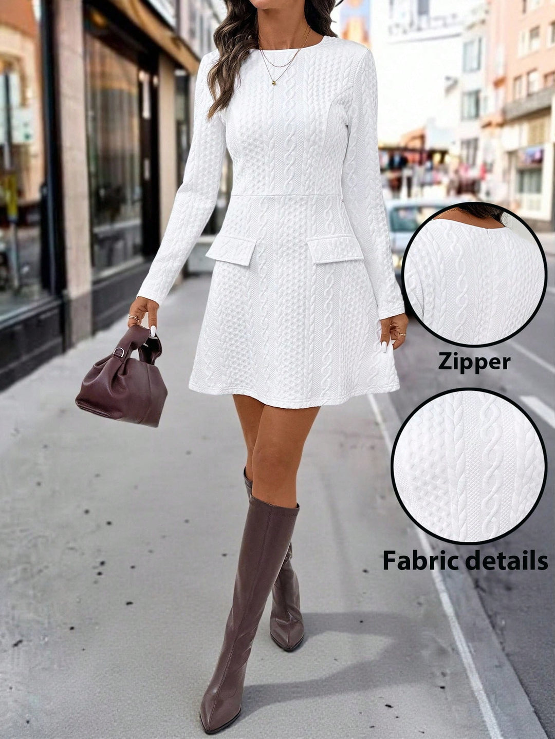 Rochie mini SHEIN, alb