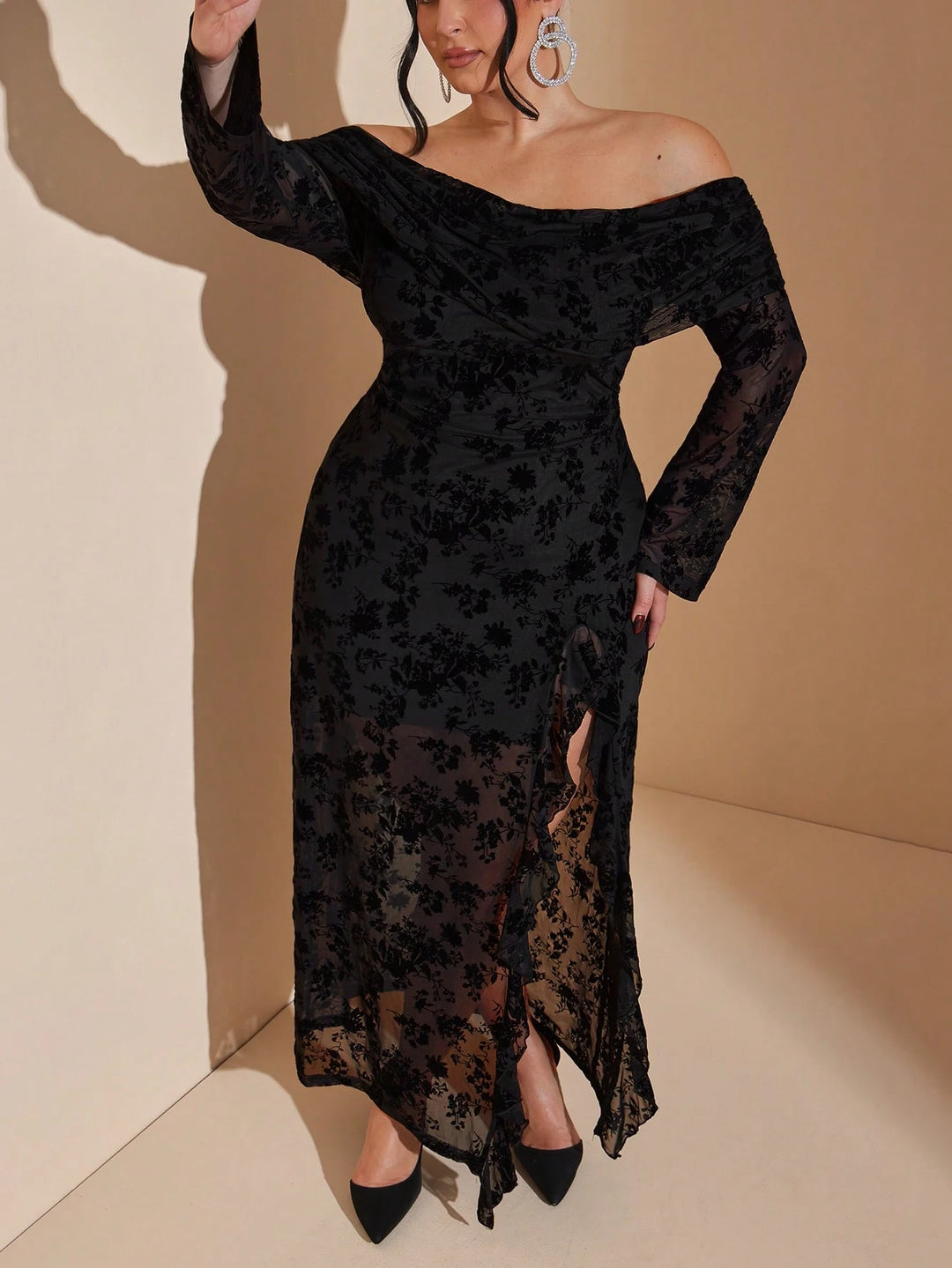 SHEIN maxi ruha, fekete