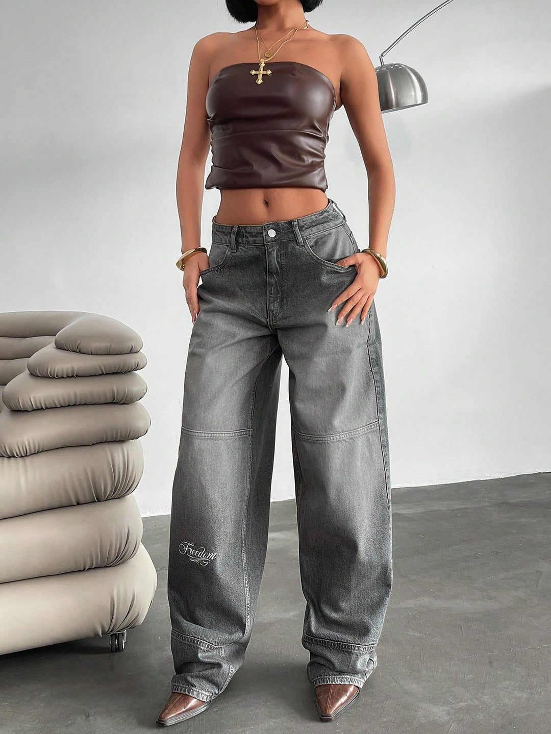 Jeans SHEIN, gri