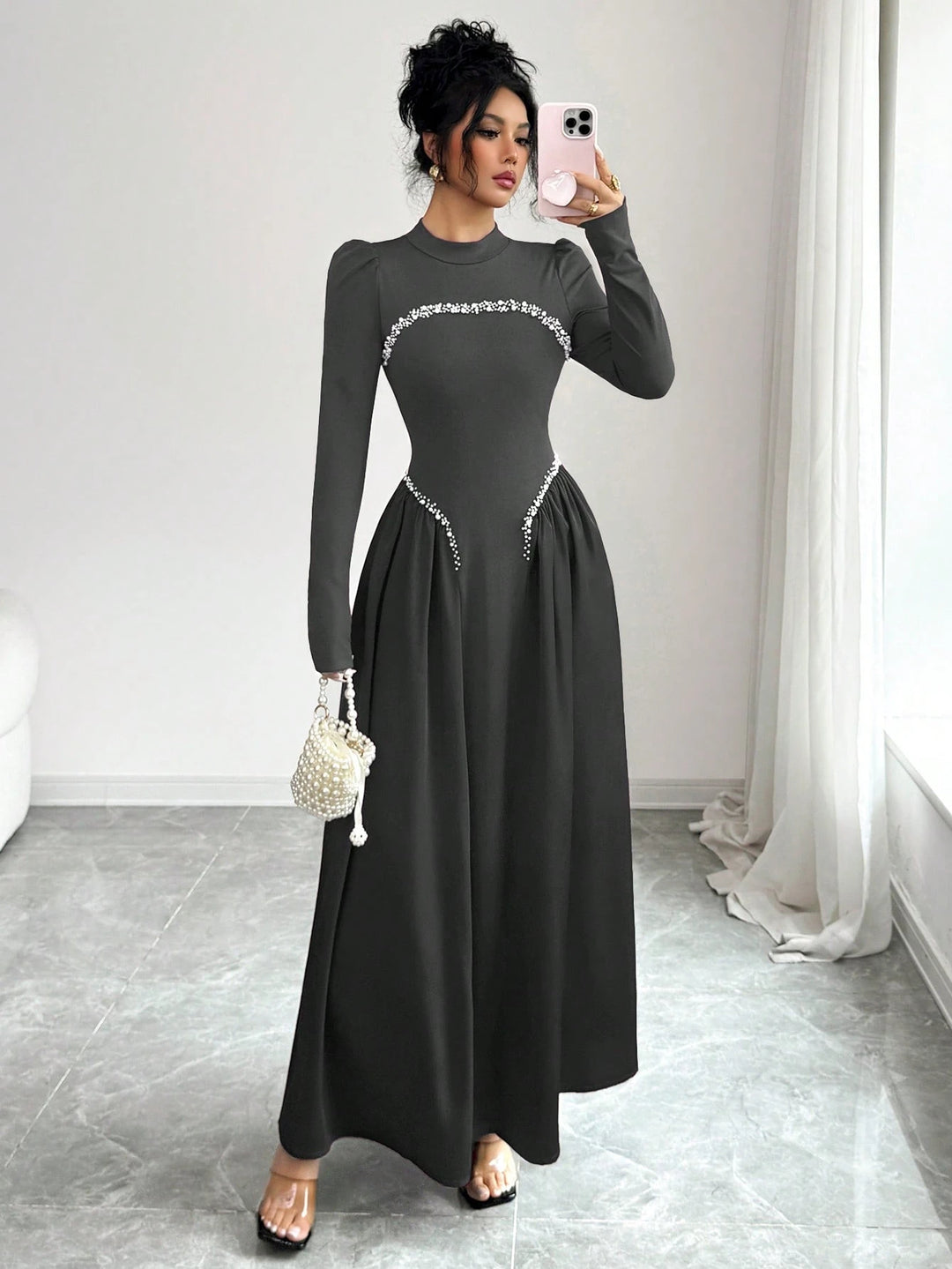 Rochie maxi SHEIN, gri