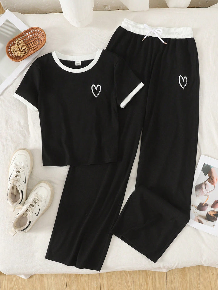 Set de tricou și pantaloni SHEIN, mix culori
