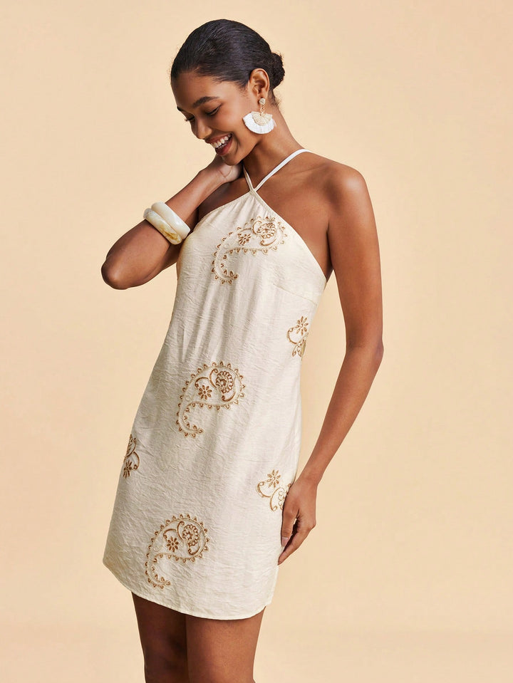 Rochie mini SHEIN, bej