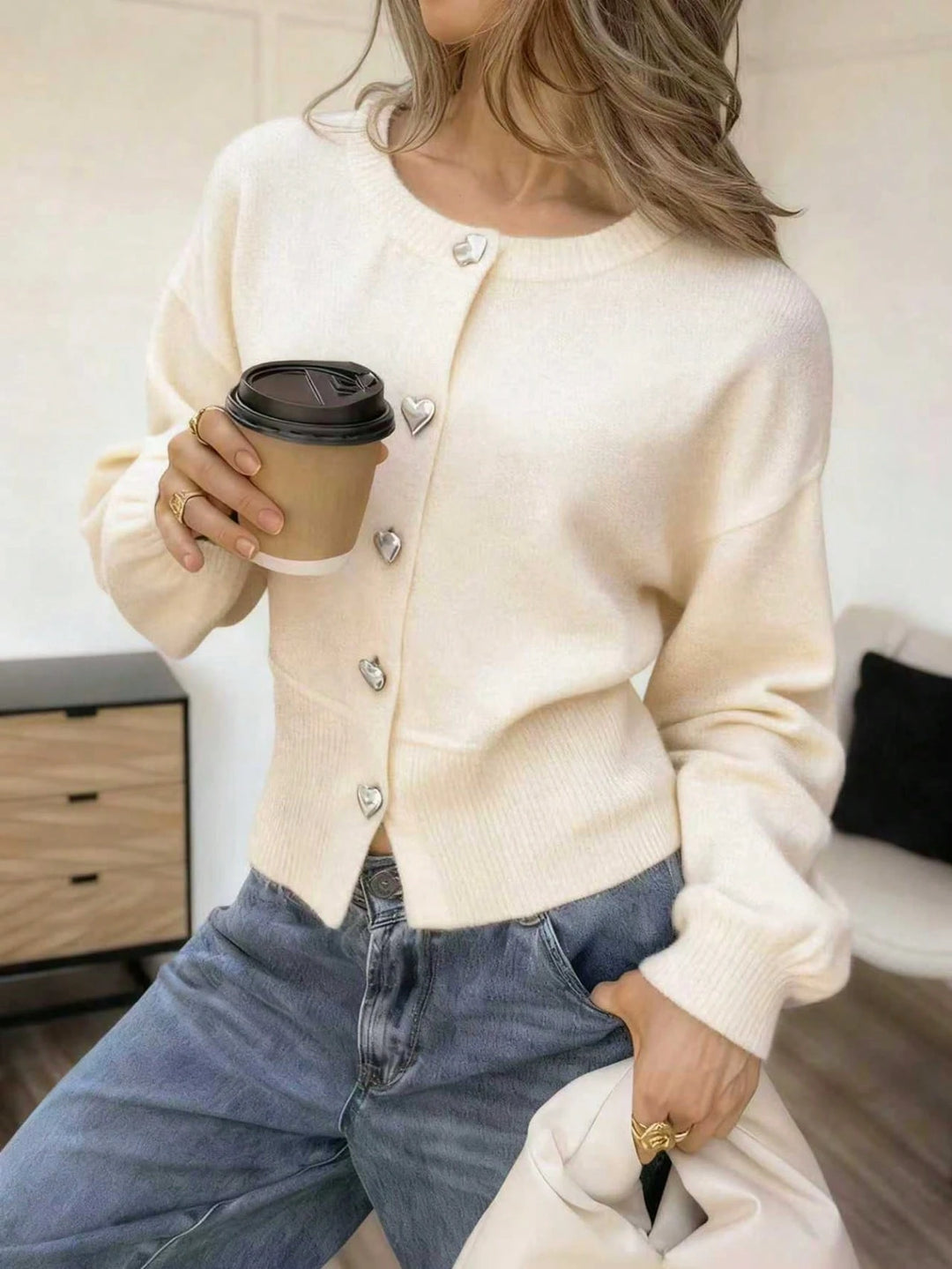 Cardigan SHEIN, crem