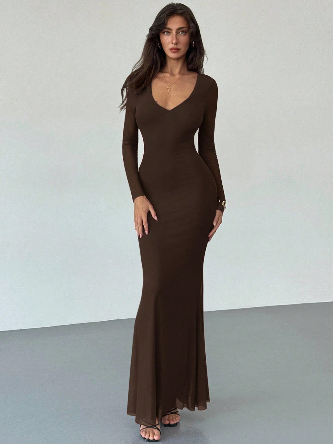 Rochie maxi SHEIN, maro