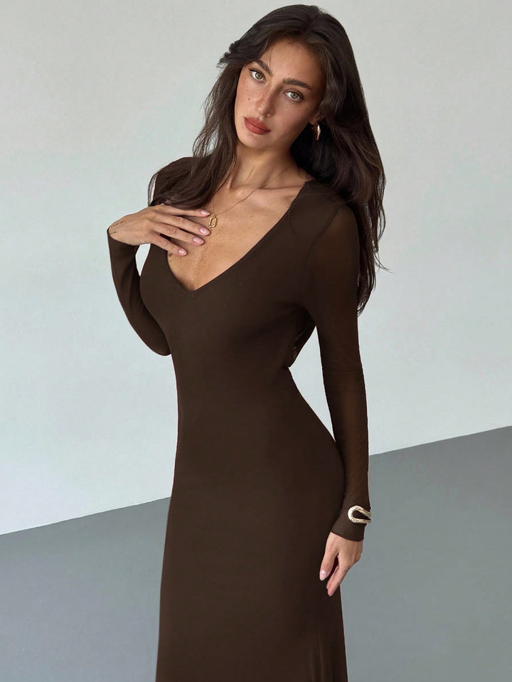 Rochie maxi SHEIN, maro