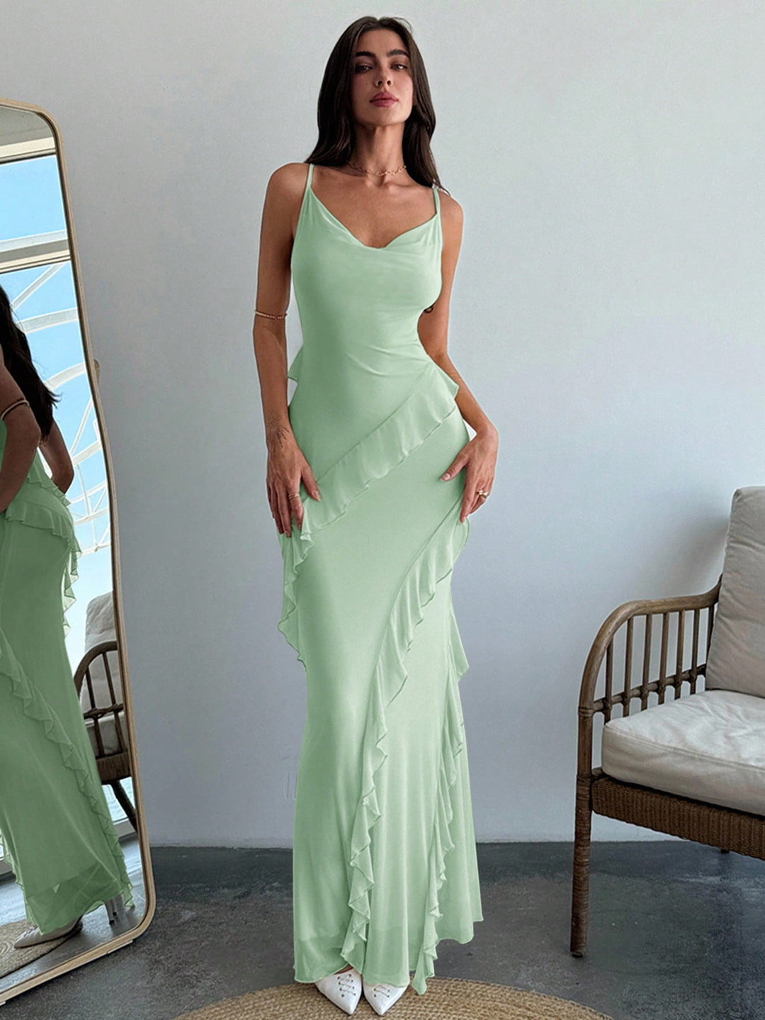 Rochie maxi SHEIN, verde