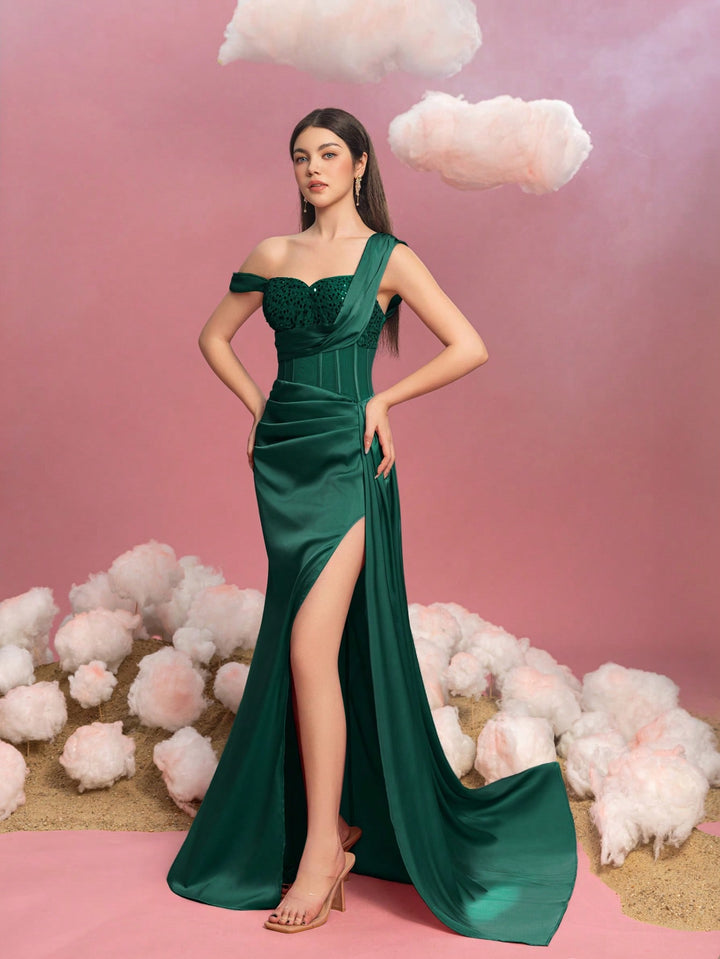 Rochie de seară SHEIN, verde