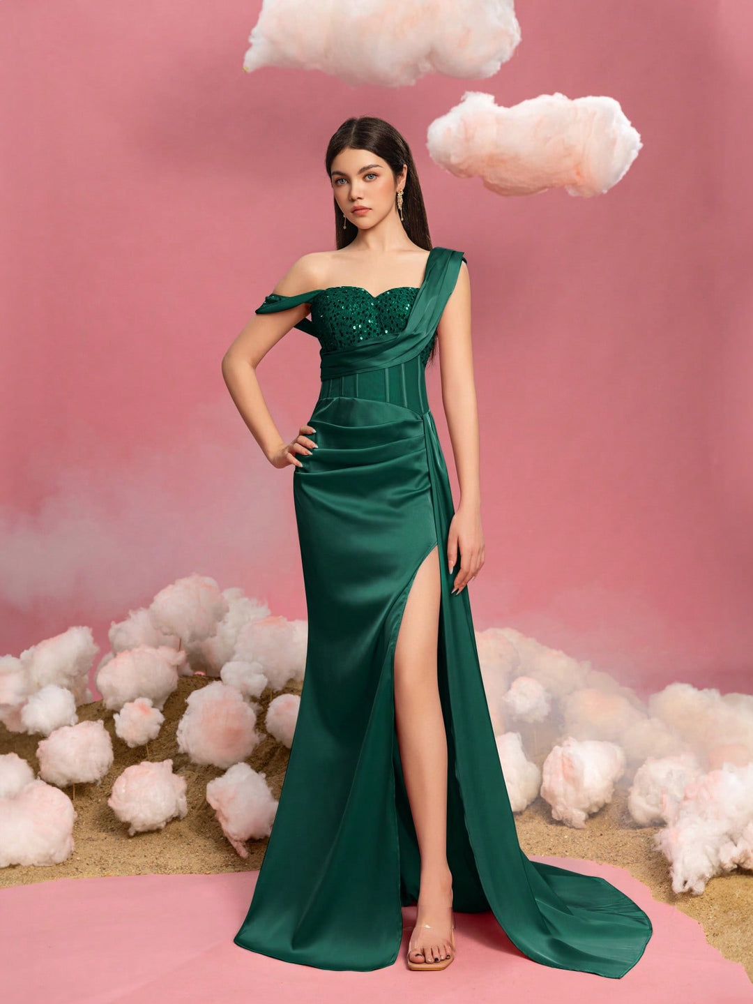 Rochie de seară SHEIN, verde