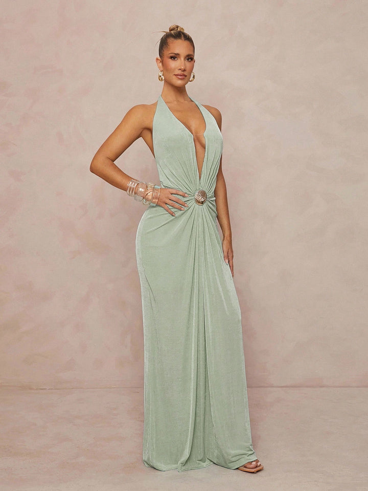 Rochie maxi SHEIN, verde