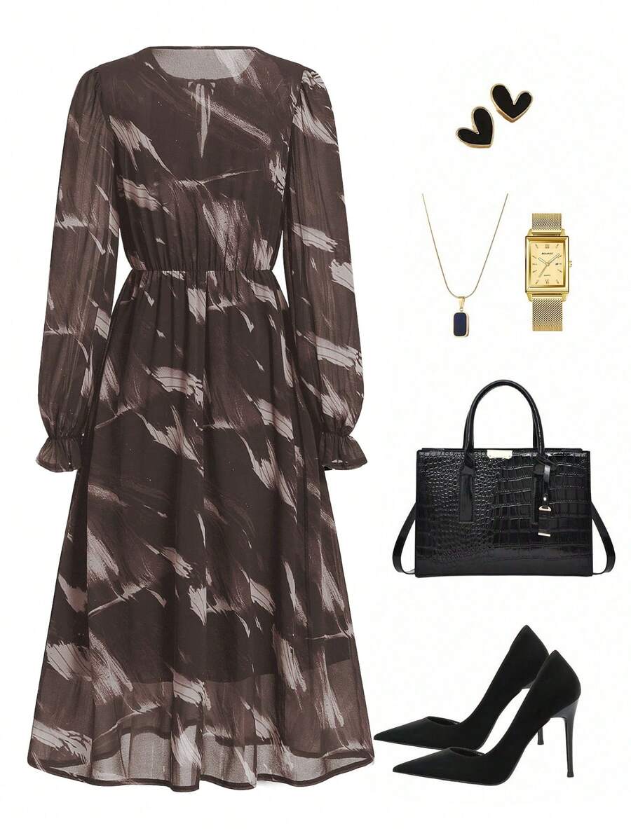 Rochie maxi SHEIN, maro