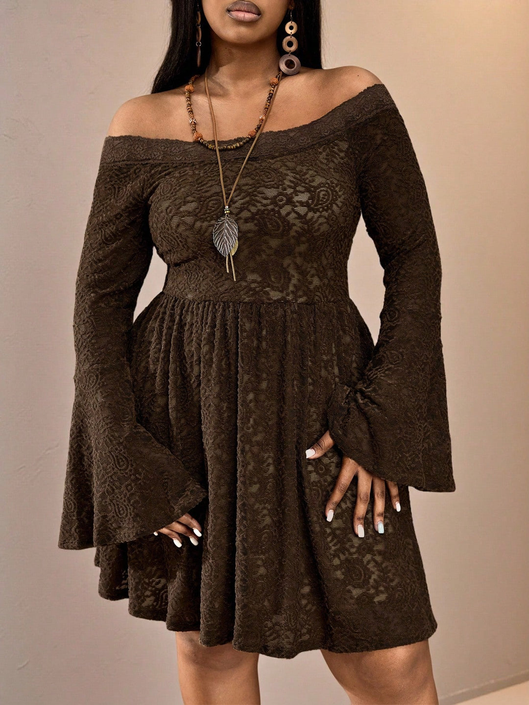 Rochie midi SHEIN, maro