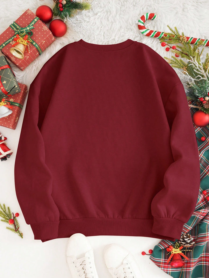 Shein Curve+ blúz, bordó