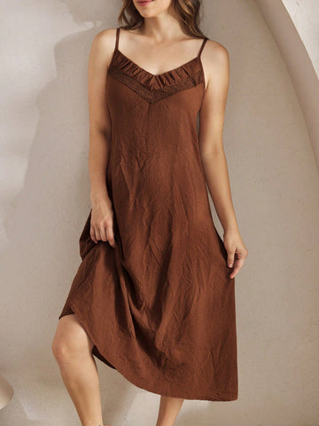 Rochie midi SHEIN, maro