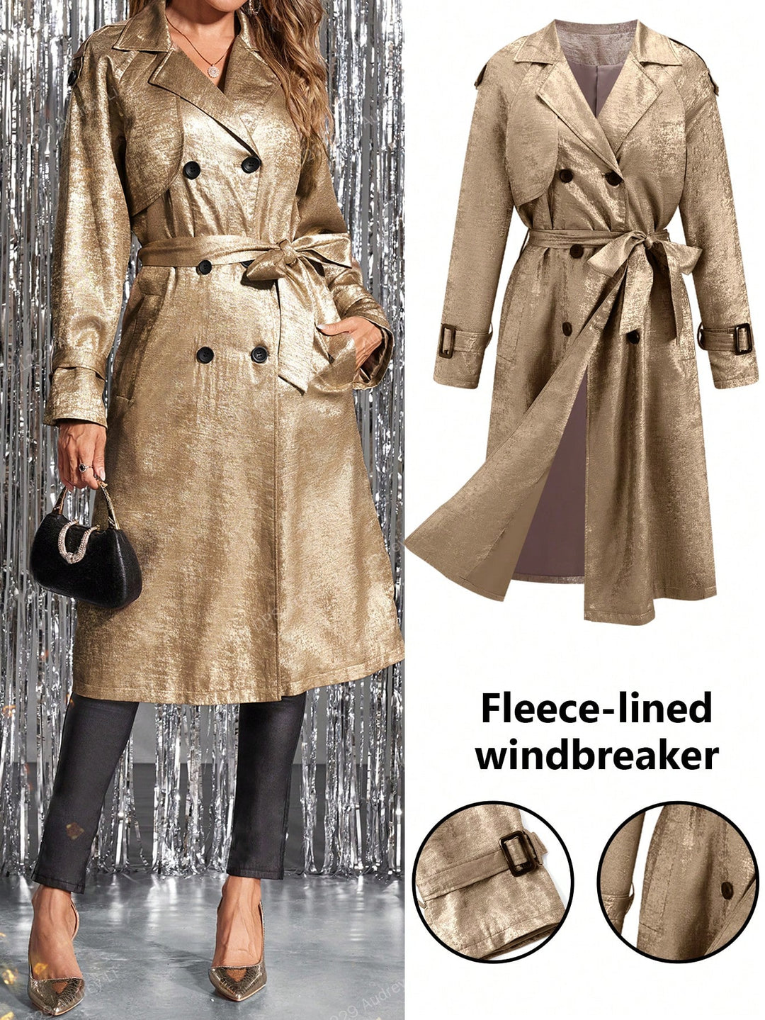 Trench SHEIN, auriu