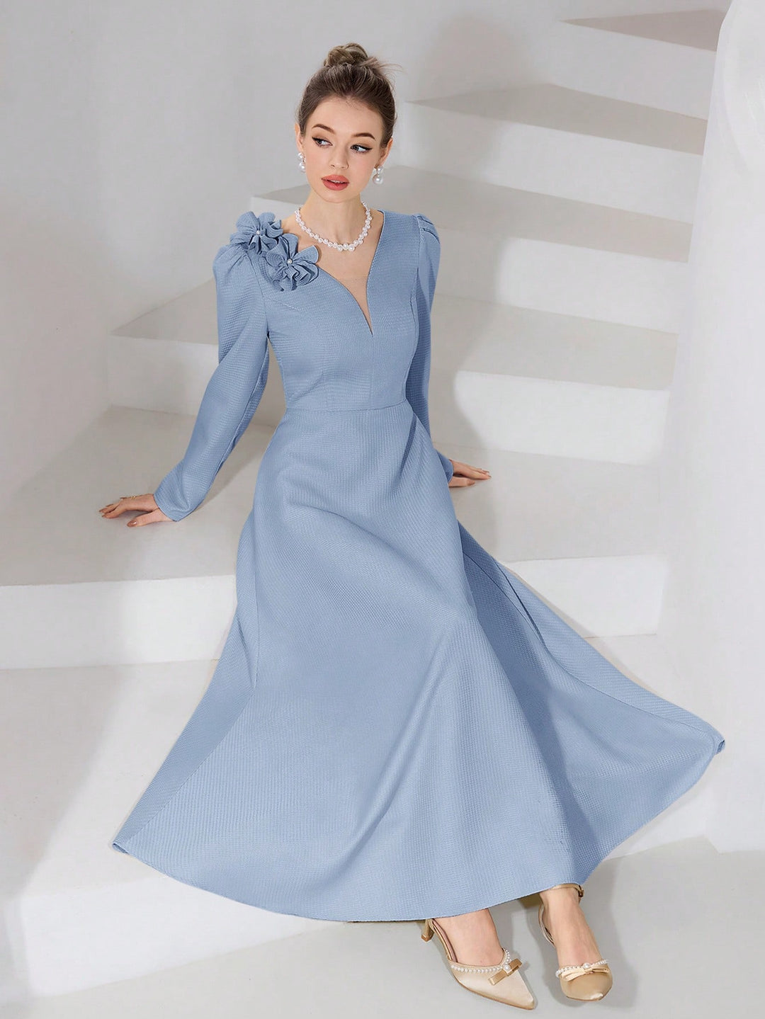 Rochie maxi SHEIN, albastru