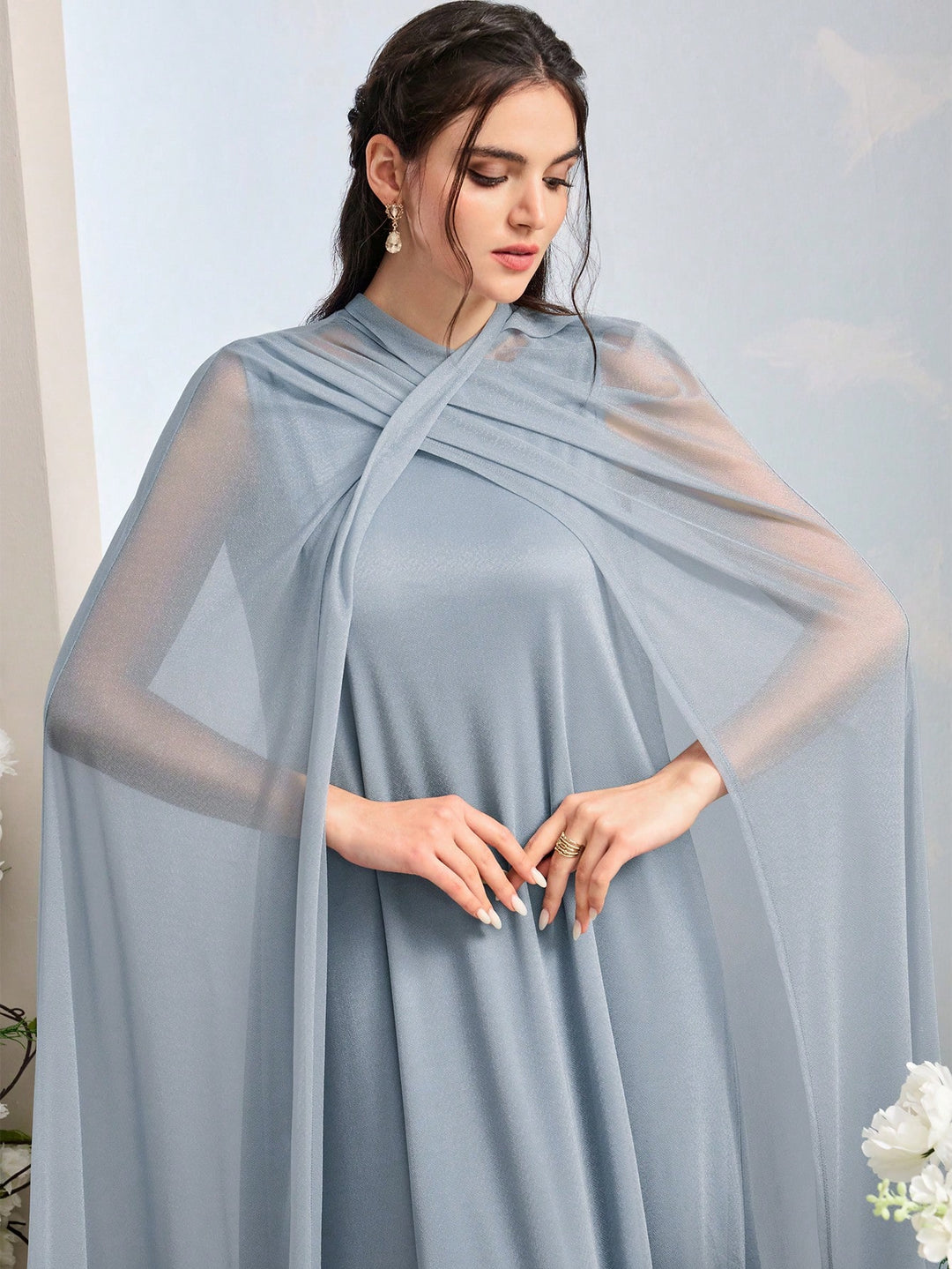 Set caftan și jalabiya SHEIN, verde