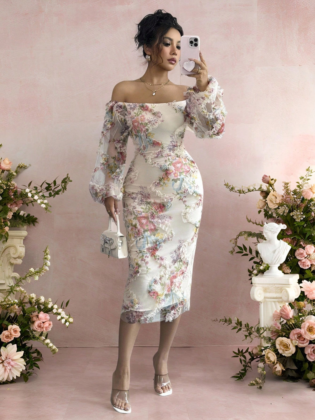 Rochie midi SHEIN, mix culori