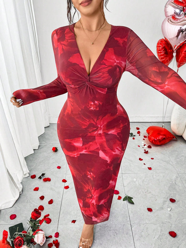 Rochie midi SHEIN, mix culori