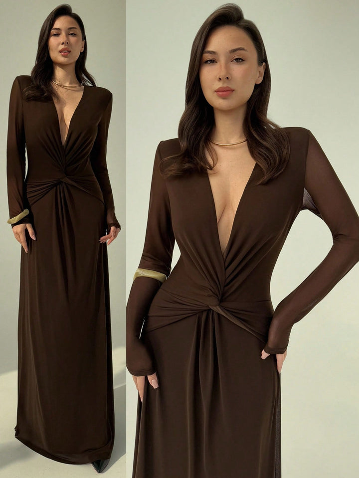Rochie maxi SHEIN, maro