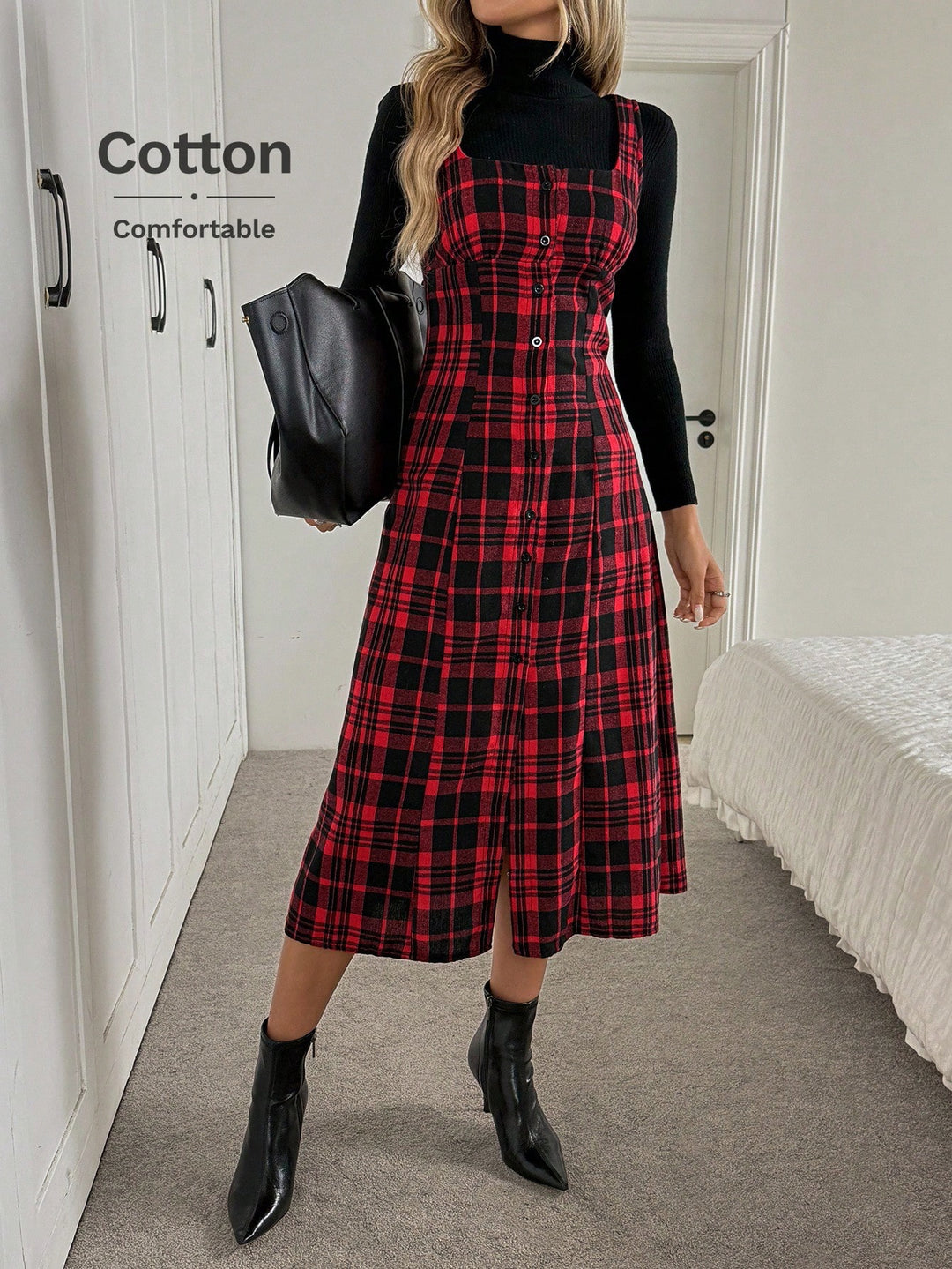 Rochie midi SHEIN, roșu