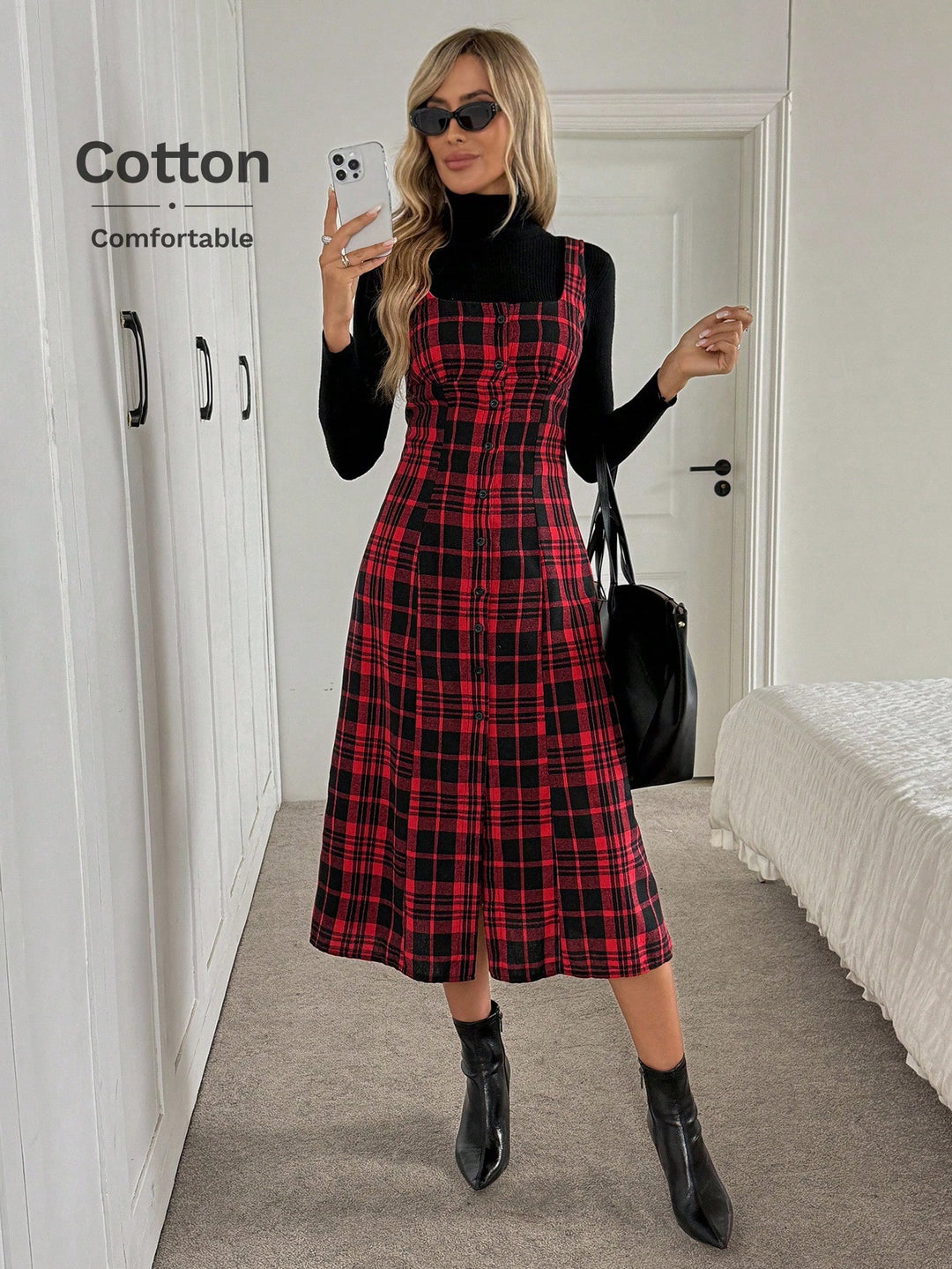 Rochie midi SHEIN, roșu