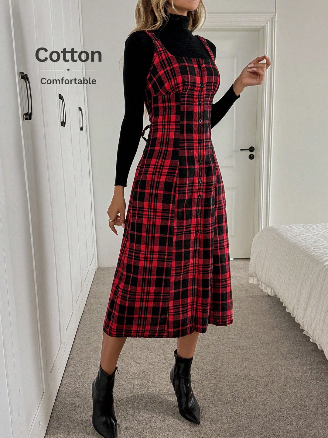 Rochie midi SHEIN, roșu