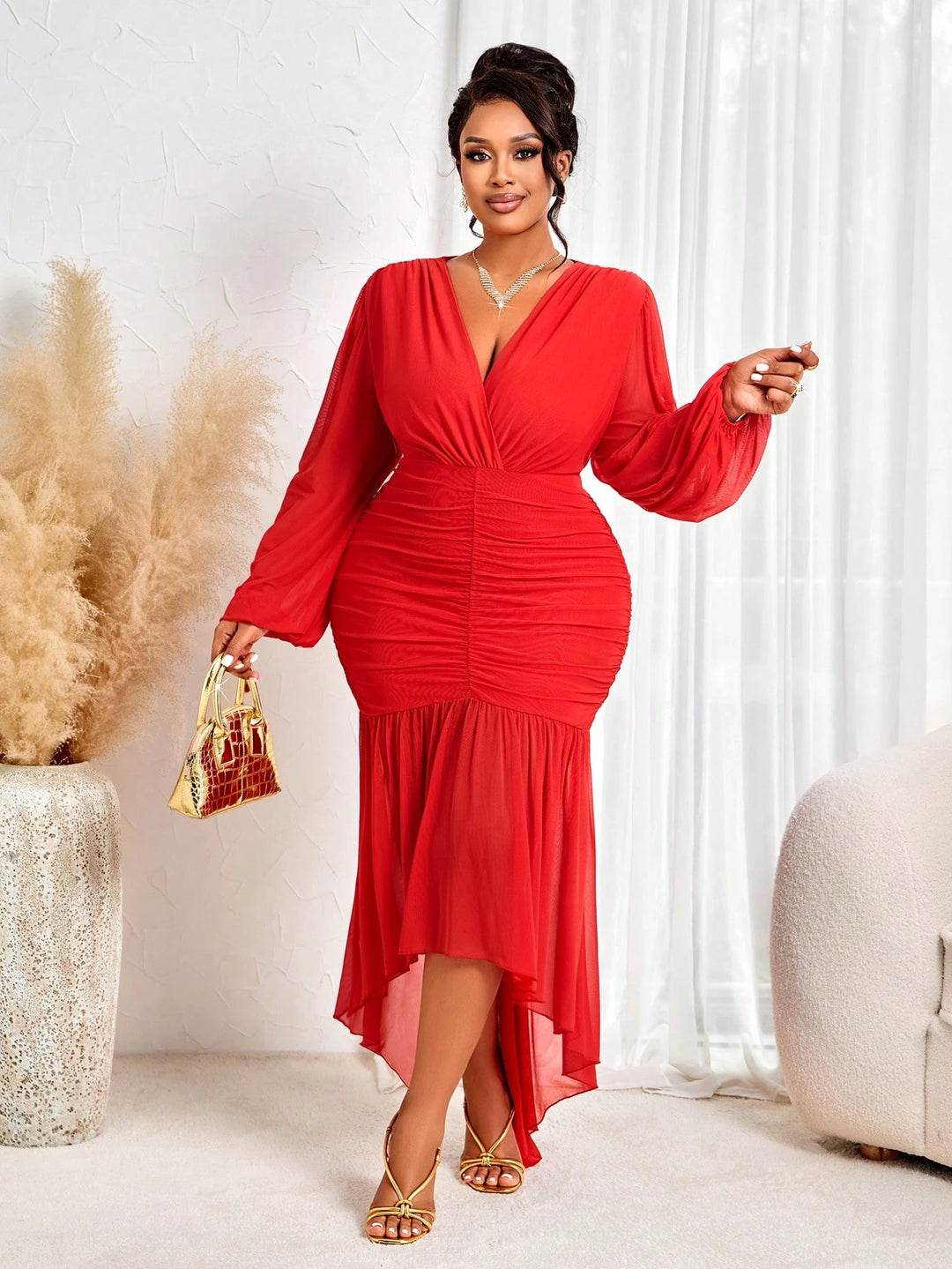 Rochie midi SHEIN, roșu