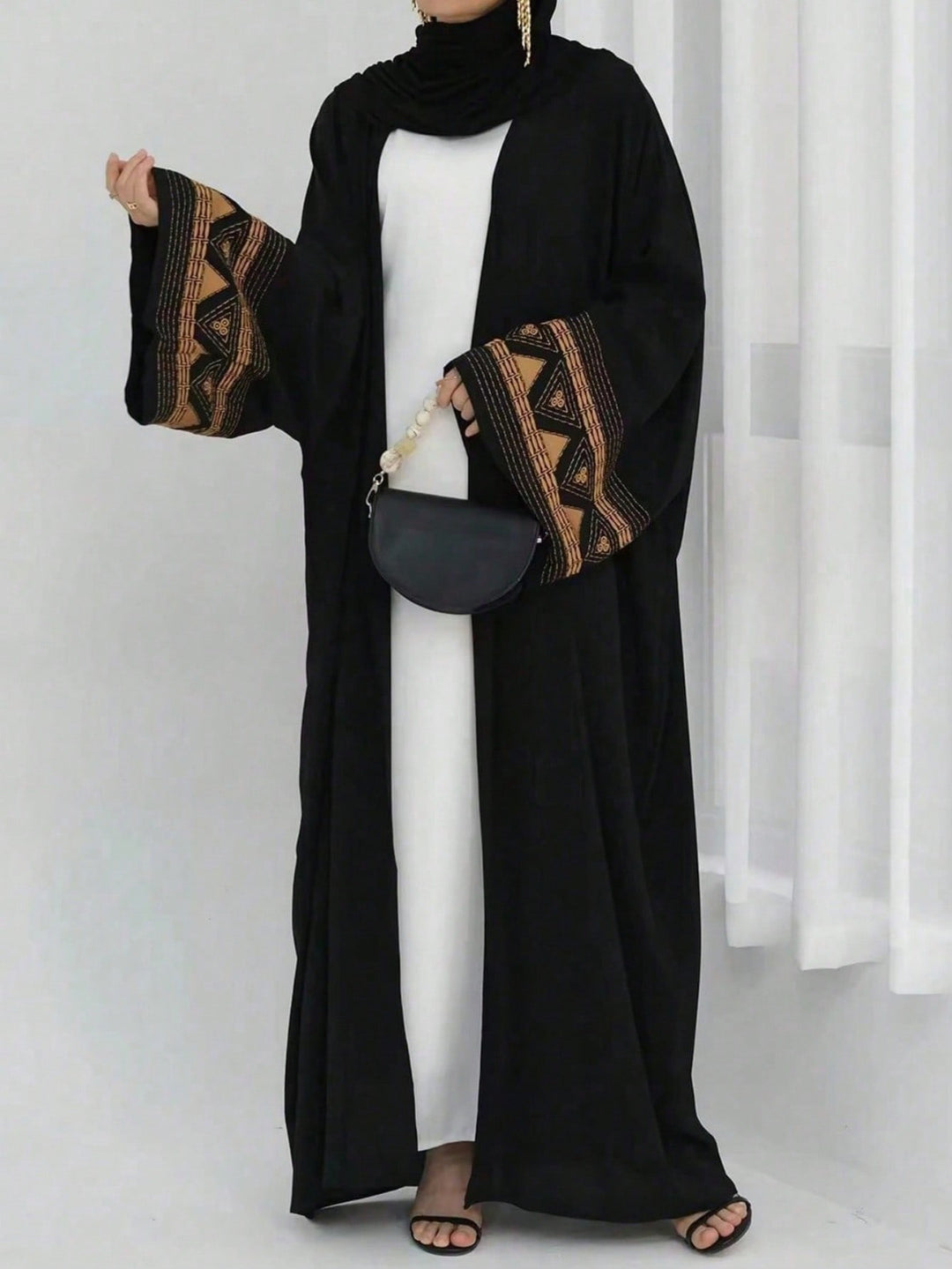 Set caftan și jalabiya SHEIN, negru