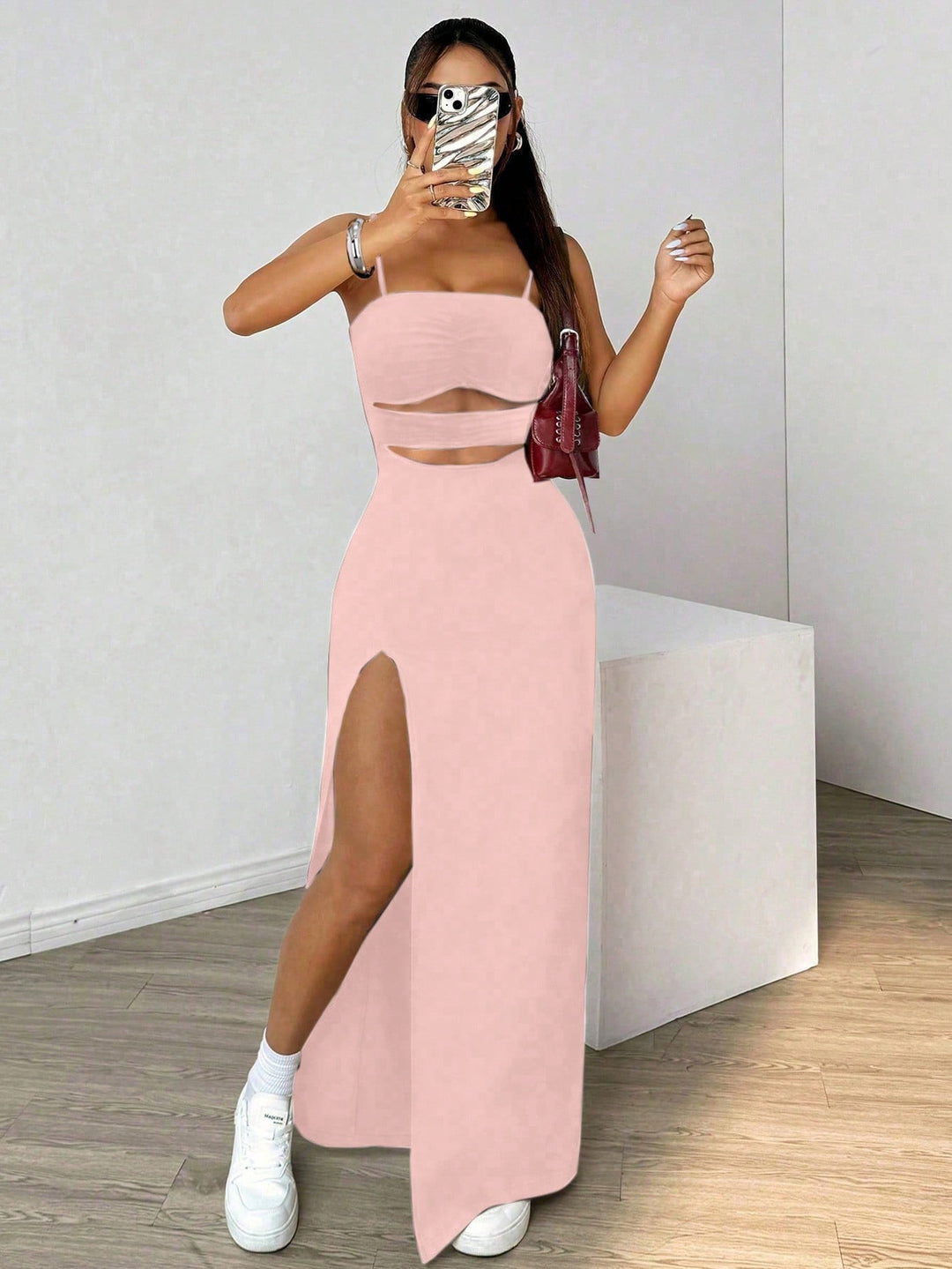 Rochie midi SHEIN, roz
