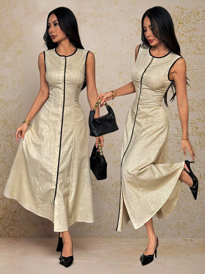 Rochie maxi SHEIN, bej