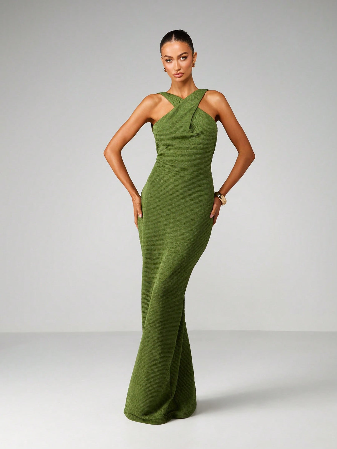 Rochie maxi SHEIN, kaki