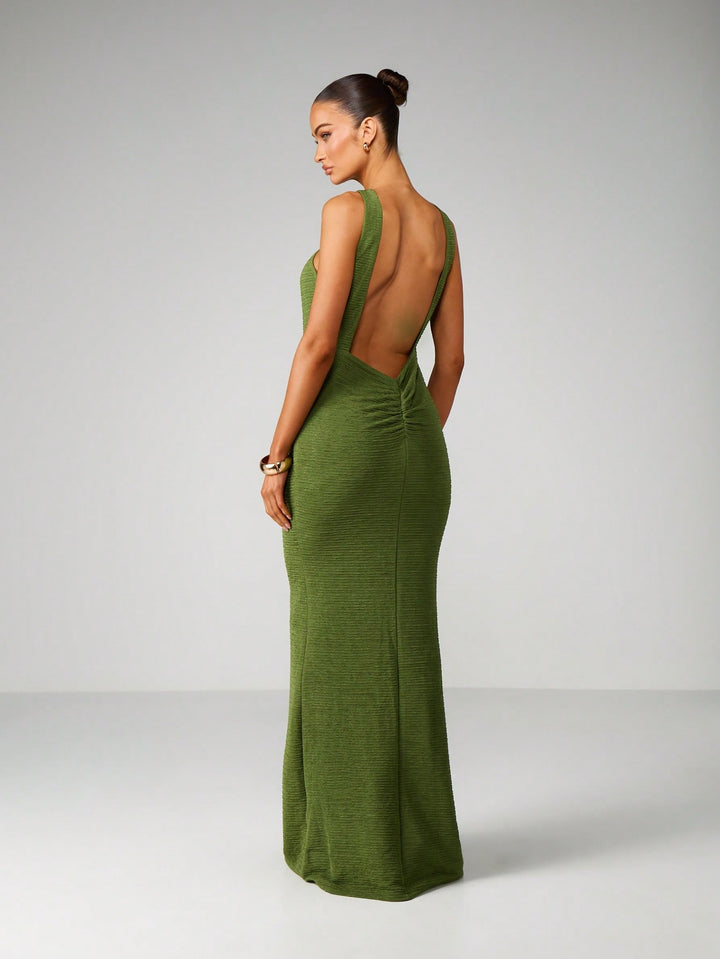 Rochie maxi SHEIN, kaki