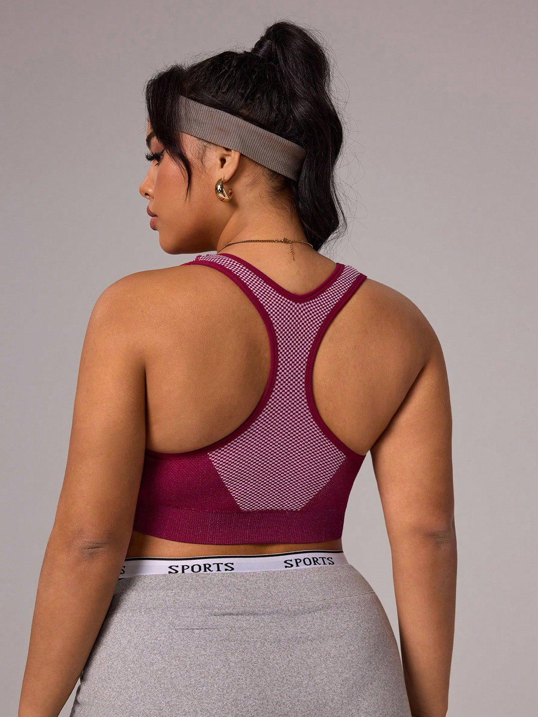 Sutien sport SHEIN, vișiniu