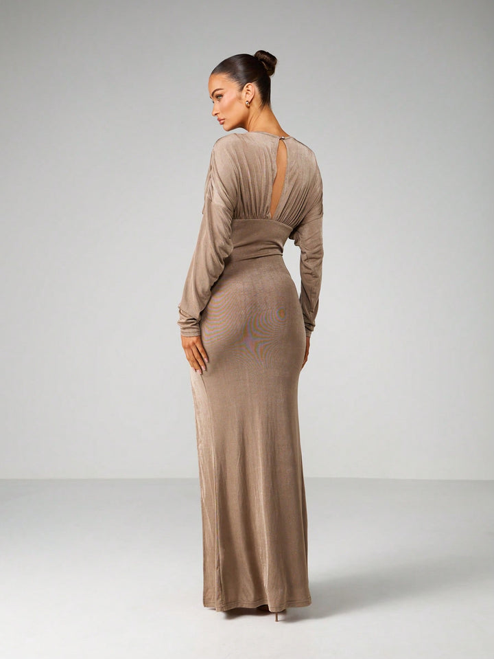 Rochie maxi SHEIN, bej