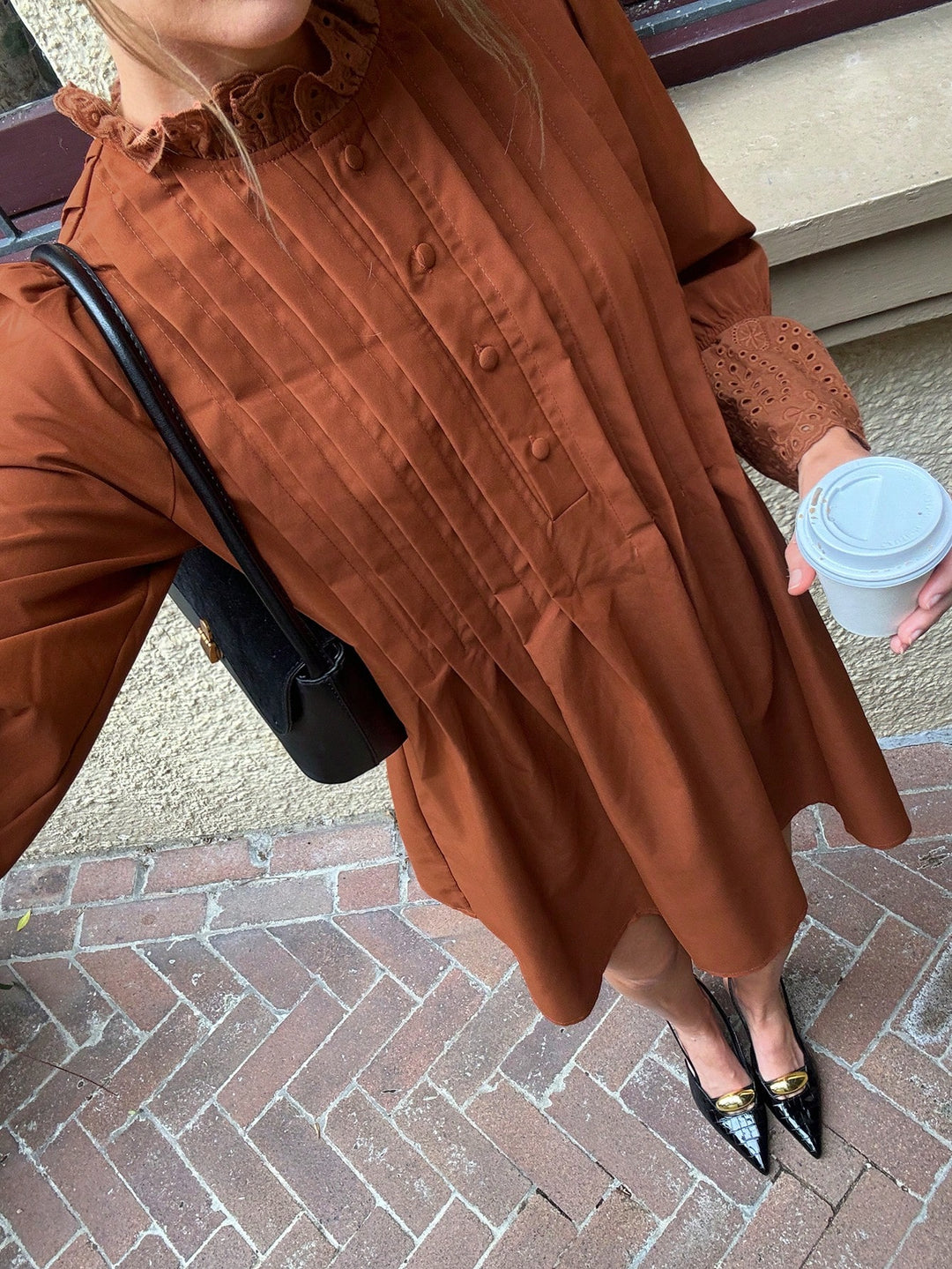 SHEIN mini ruha, barna
