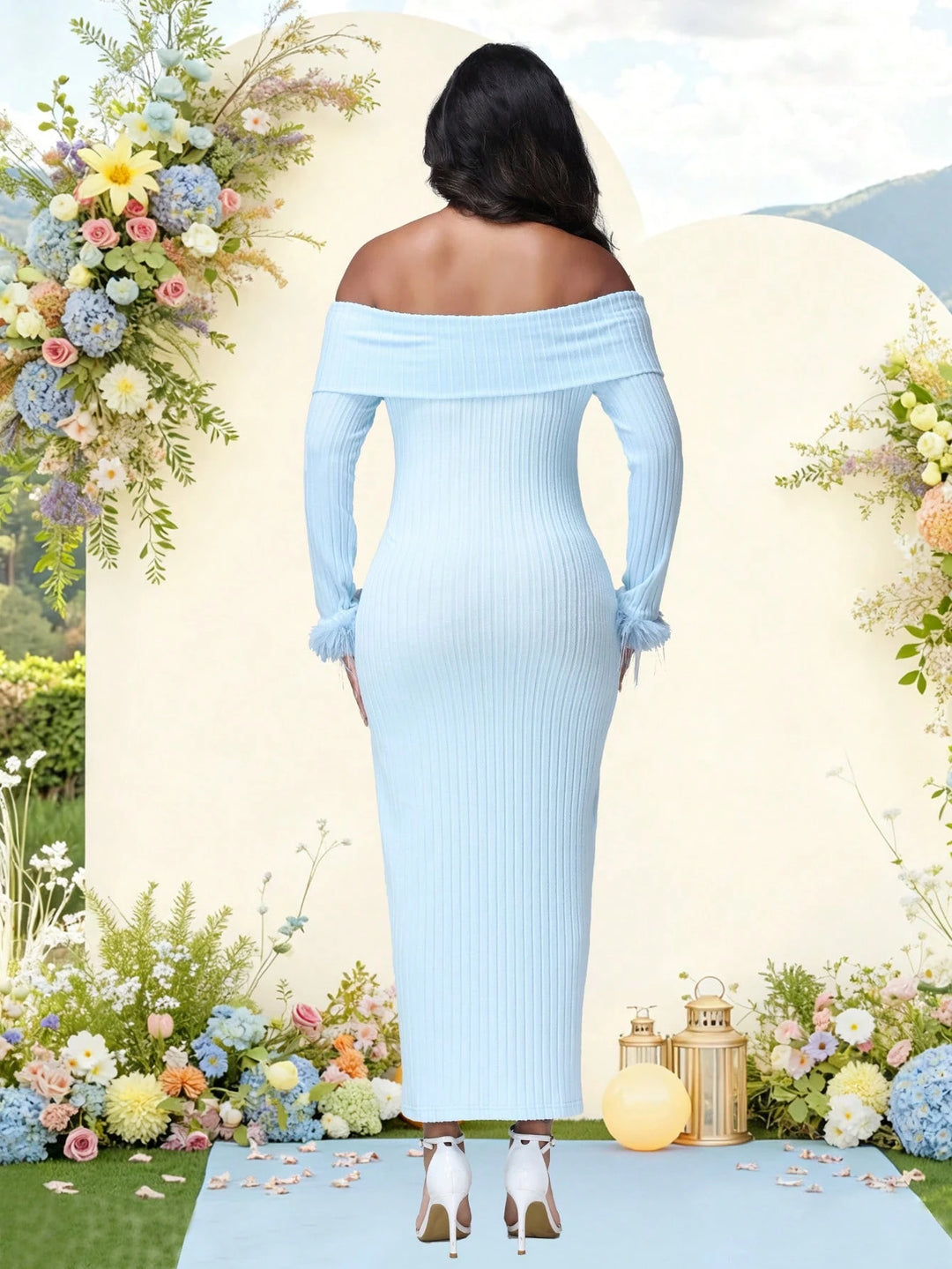 Rochie maxi SHEIN, albastru